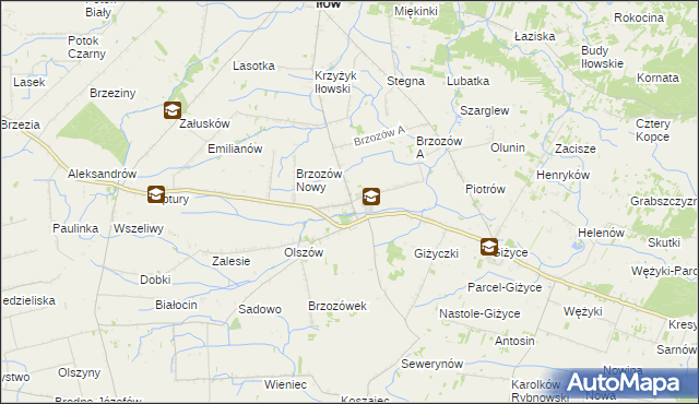 mapa Brzozów Stary, Brzozów Stary na mapie Targeo
