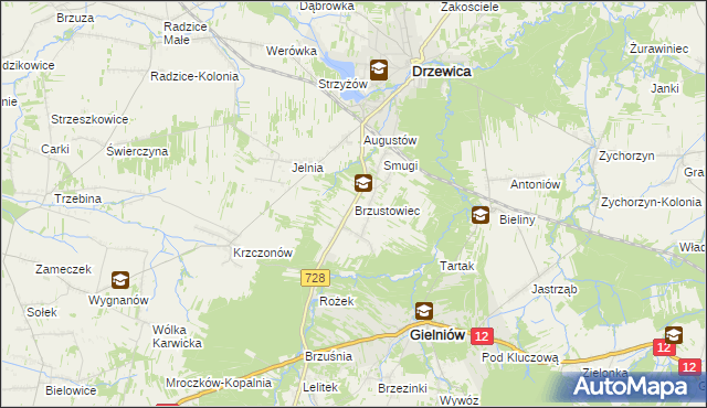 mapa Brzustowiec, Brzustowiec na mapie Targeo