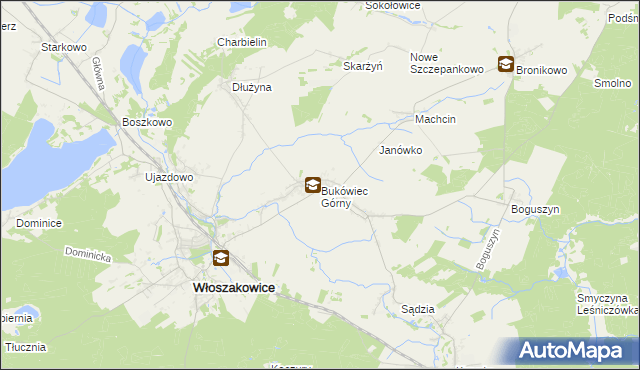 mapa Bukówiec Górny, Bukówiec Górny na mapie Targeo