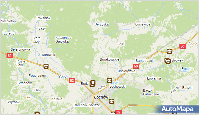 mapa Burakowskie, Burakowskie na mapie Targeo