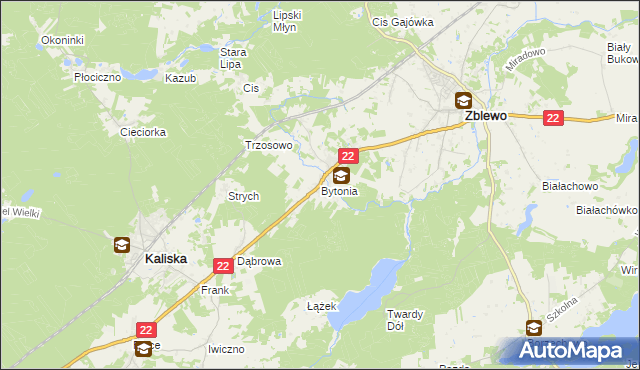 mapa Bytonia, Bytonia na mapie Targeo