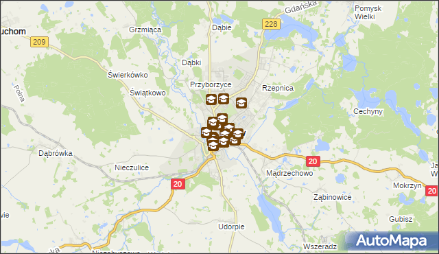 mapa Bytów, Bytów na mapie Targeo