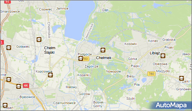 mapa Chełmek powiat oświęcimski, Chełmek powiat oświęcimski na mapie Targeo