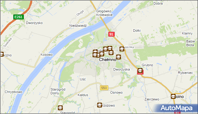 mapa Chełmno, Chełmno na mapie Targeo