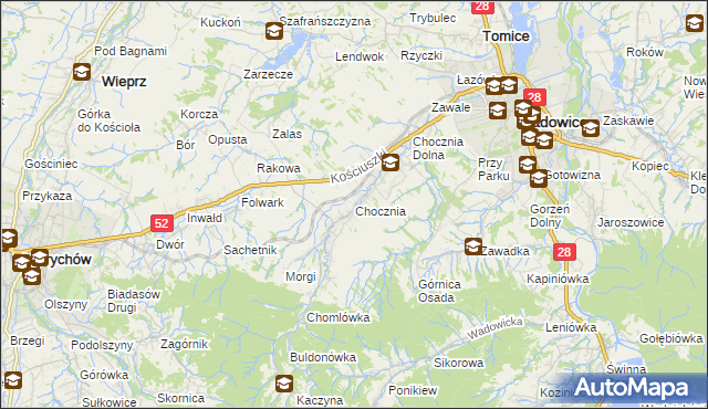 mapa Chocznia, Chocznia na mapie Targeo