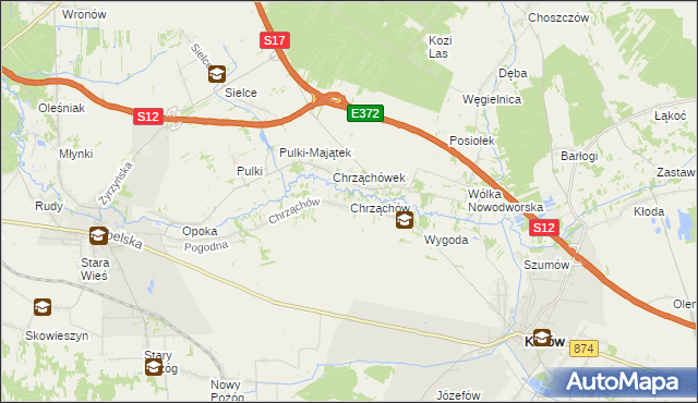 mapa Chrząchów, Chrząchów na mapie Targeo