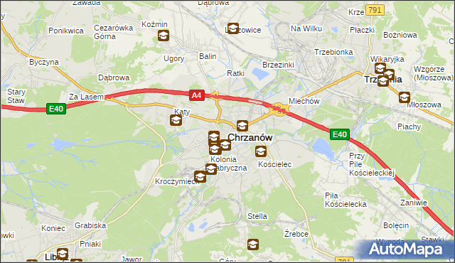 mapa Chrzanów, Chrzanów na mapie Targeo