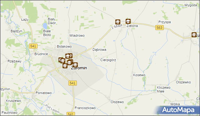 mapa Cierpigórz gmina Żuromin, Cierpigórz gmina Żuromin na mapie Targeo
