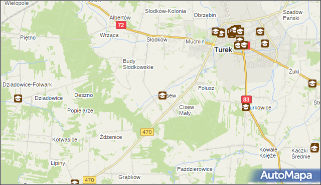 mapa Cisew, Cisew na mapie Targeo