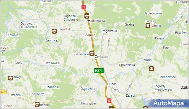 mapa Cmolas, Cmolas na mapie Targeo