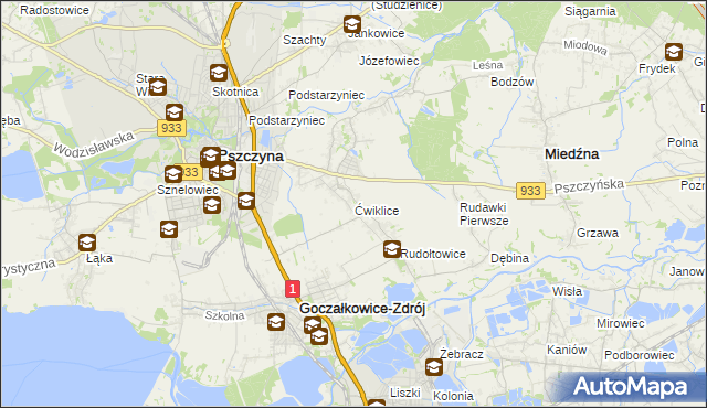 mapa Ćwiklice, Ćwiklice na mapie Targeo