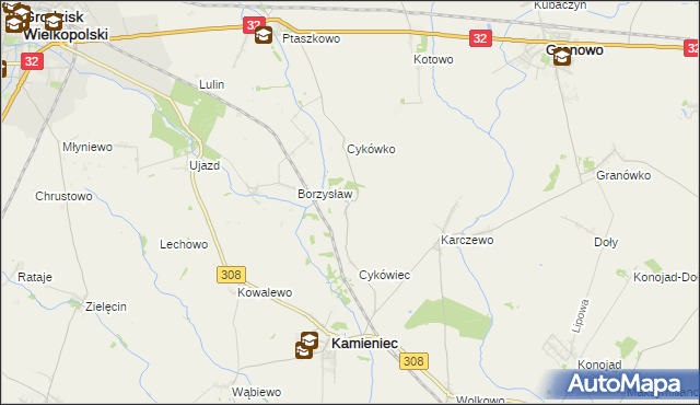 mapa Cykowo, Cykowo na mapie Targeo