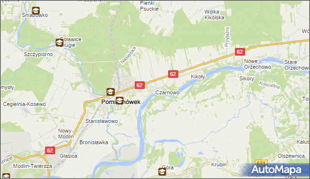 mapa Czarnowo gmina Pomiechówek, Czarnowo gmina Pomiechówek na mapie Targeo