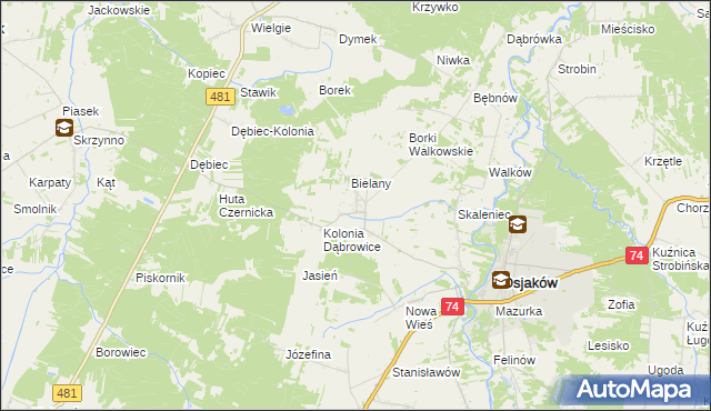 mapa Czernice gmina Osjaków, Czernice gmina Osjaków na mapie Targeo