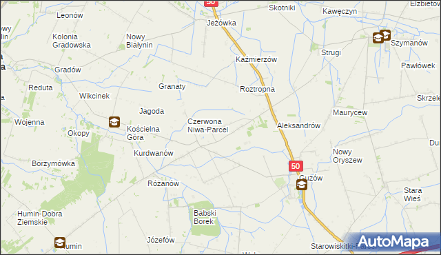mapa Czerwona Niwa, Czerwona Niwa na mapie Targeo