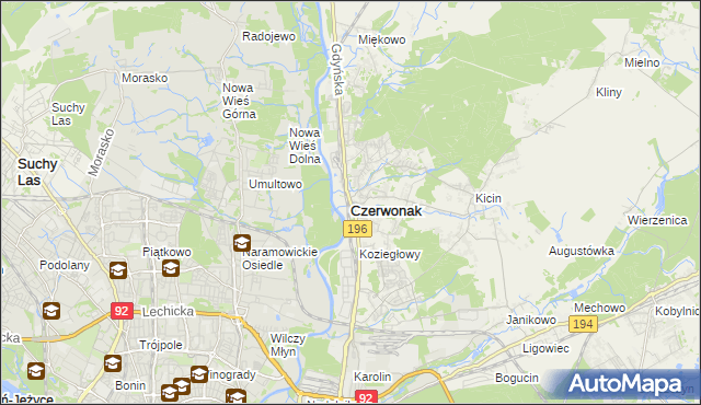 mapa Czerwonak, Czerwonak na mapie Targeo