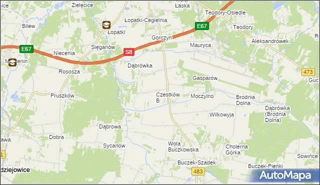 mapa Czestków-Osiedle, Czestków-Osiedle na mapie Targeo