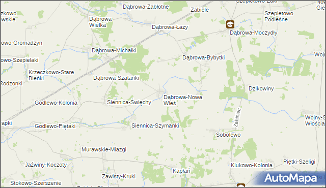 mapa Dąbrowa-Nowa Wieś, Dąbrowa-Nowa Wieś na mapie Targeo