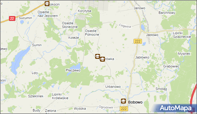 mapa Dąbrówka gmina Starogard Gdański, Dąbrówka gmina Starogard Gdański na mapie Targeo