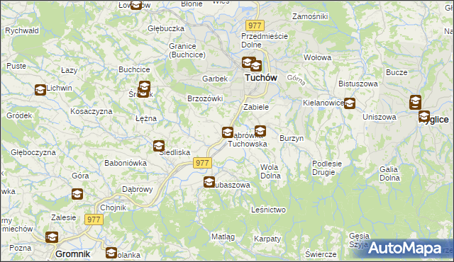 mapa Dąbrówka Tuchowska, Dąbrówka Tuchowska na mapie Targeo