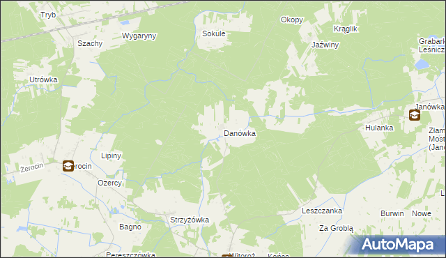 mapa Danówka, Danówka na mapie Targeo