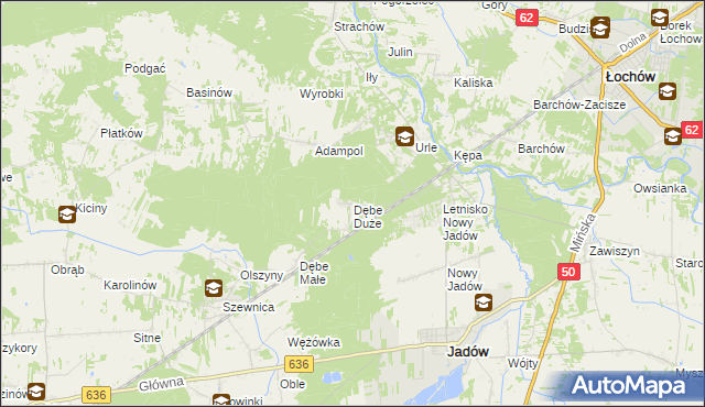 mapa Dębe Duże, Dębe Duże na mapie Targeo