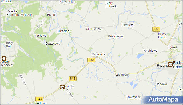 mapa Dębieniec, Dębieniec na mapie Targeo