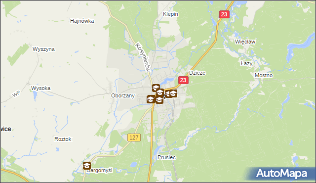 mapa Dębno powiat myśliborski, Dębno powiat myśliborski na mapie Targeo