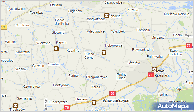 mapa Dobranowice gmina Igołomia-Wawrzeńczyce, Dobranowice gmina Igołomia-Wawrzeńczyce na mapie Targeo