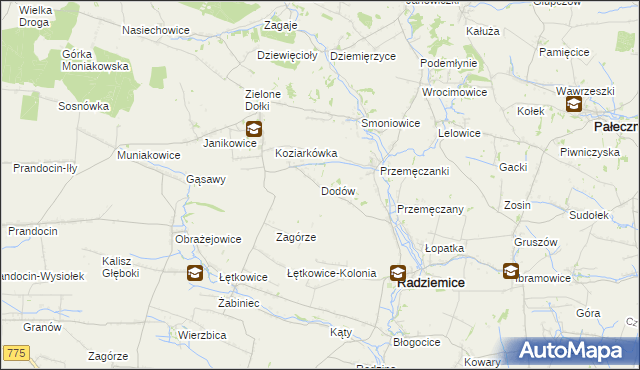 mapa Dodów, Dodów na mapie Targeo