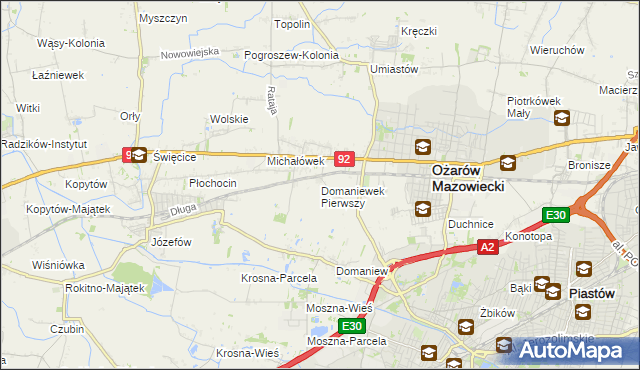 mapa Domaniewek Pierwszy, Domaniewek Pierwszy na mapie Targeo