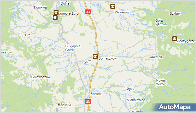 mapa Domaszków gmina Międzylesie, Domaszków gmina Międzylesie na mapie Targeo