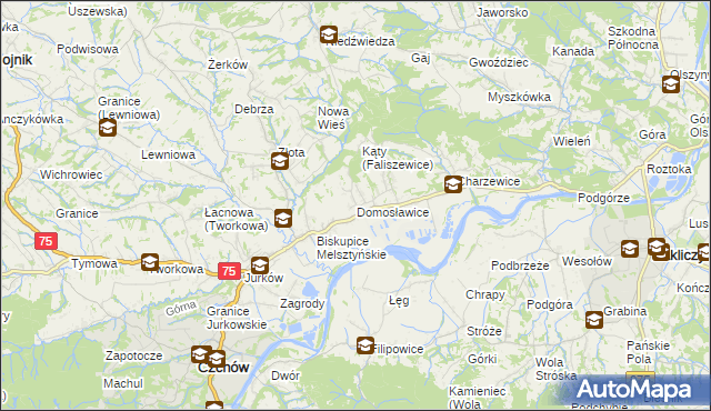 mapa Domosławice, Domosławice na mapie Targeo