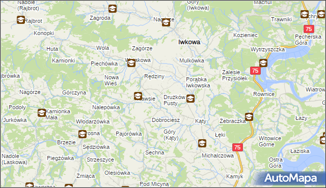 mapa Drużków Pusty, Drużków Pusty na mapie Targeo