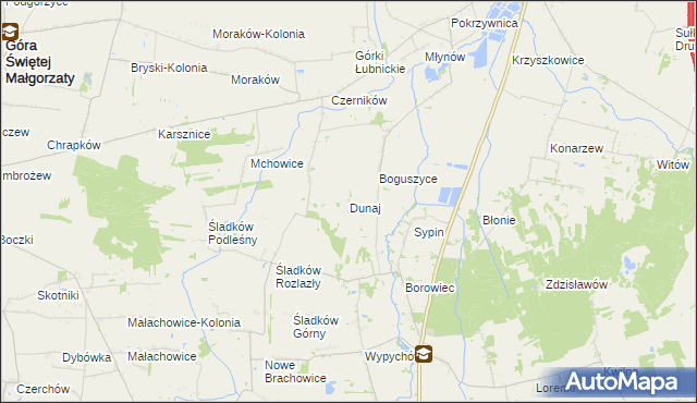 mapa Dunaj gmina Piątek, Dunaj gmina Piątek na mapie Targeo