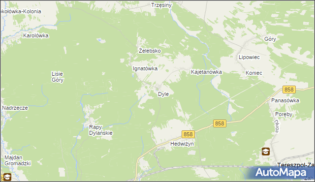 mapa Dyle, Dyle na mapie Targeo