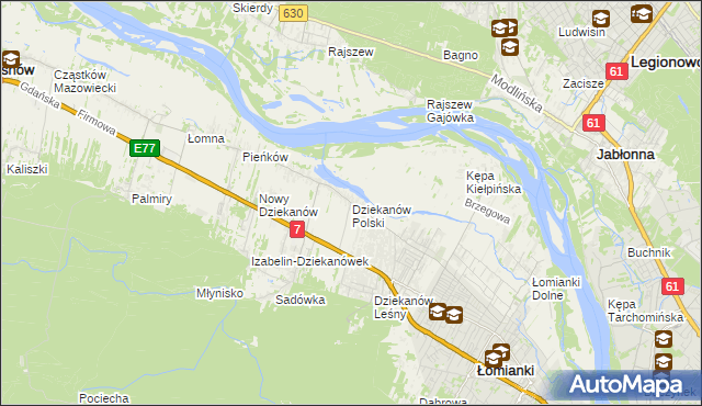 mapa Dziekanów Polski, Dziekanów Polski na mapie Targeo