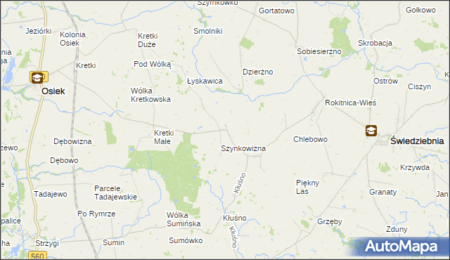 mapa Dzierzenek, Dzierzenek na mapie Targeo
