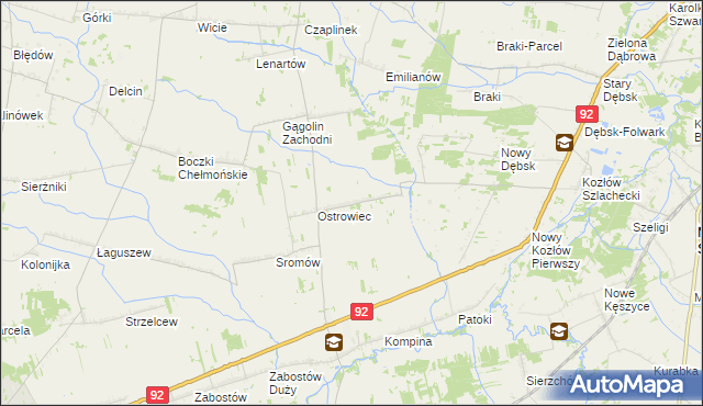 mapa Gągolin Południowy, Gągolin Południowy na mapie Targeo
