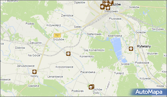 mapa Gaj Koniemłocki, Gaj Koniemłocki na mapie Targeo