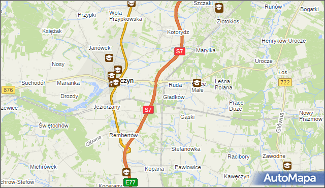 mapa Gładków, Gładków na mapie Targeo