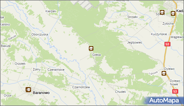 mapa Gleba, Gleba na mapie Targeo