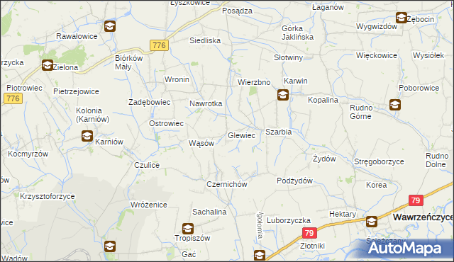 mapa Glewiec, Glewiec na mapie Targeo