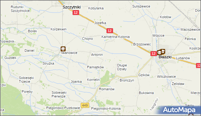 mapa Główczyn gmina Szczytniki, Główczyn gmina Szczytniki na mapie Targeo