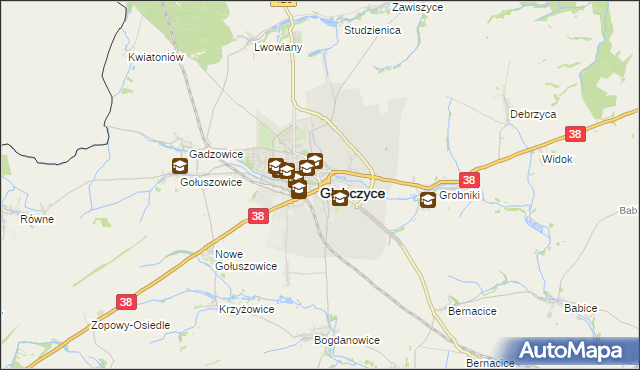 mapa Głubczyce, Głubczyce na mapie Targeo