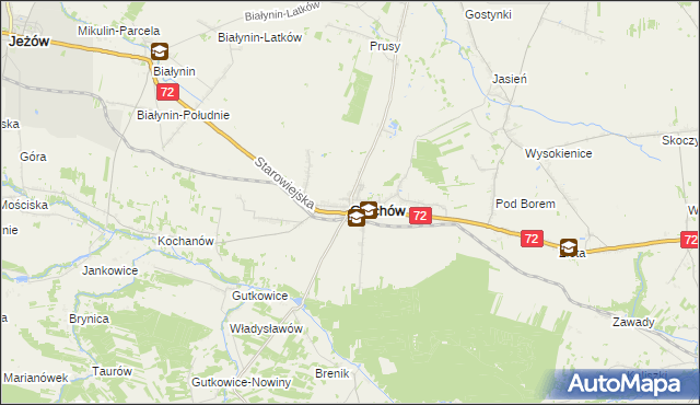 mapa Głuchów powiat skierniewicki, Głuchów powiat skierniewicki na mapie Targeo