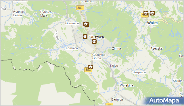 mapa Głuszyca Górna, Głuszyca Górna na mapie Targeo