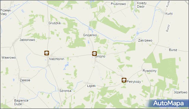 mapa Gnojno gmina Działdowo, Gnojno gmina Działdowo na mapie Targeo