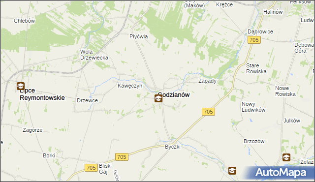 mapa Godzianów, Godzianów na mapie Targeo