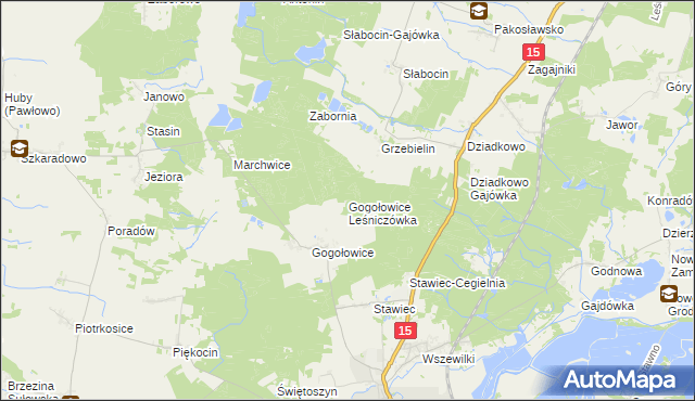 mapa Gogołowice Leśniczówka, Gogołowice Leśniczówka na mapie Targeo